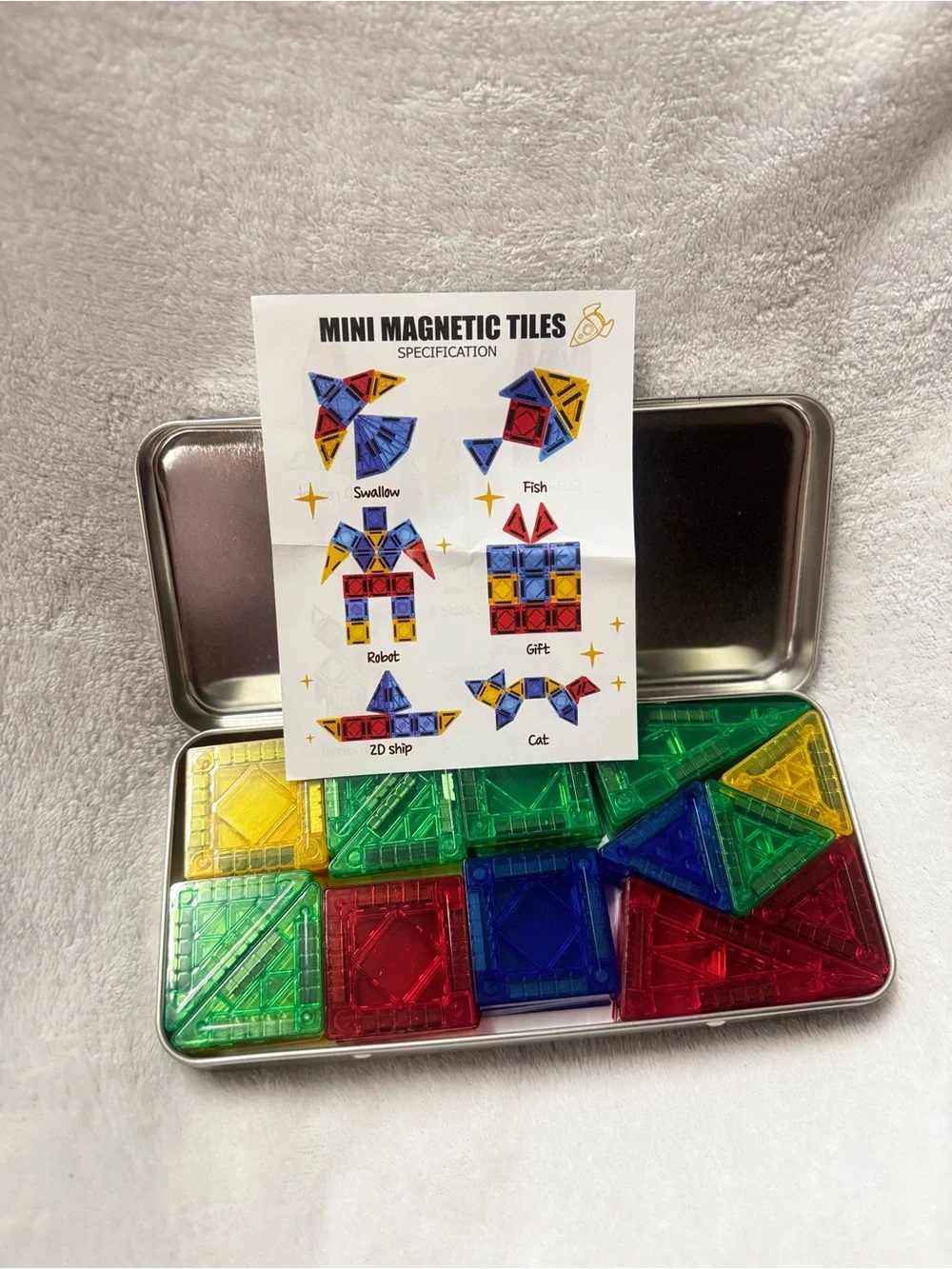 Mini Magnetic Tiles Travel Set - Multicolor - 40 PCS